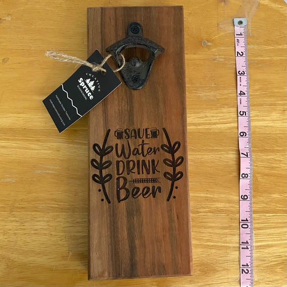 Rustic Save Water Drink Beer Hanging Bottle Opener - Picture 1 of 7